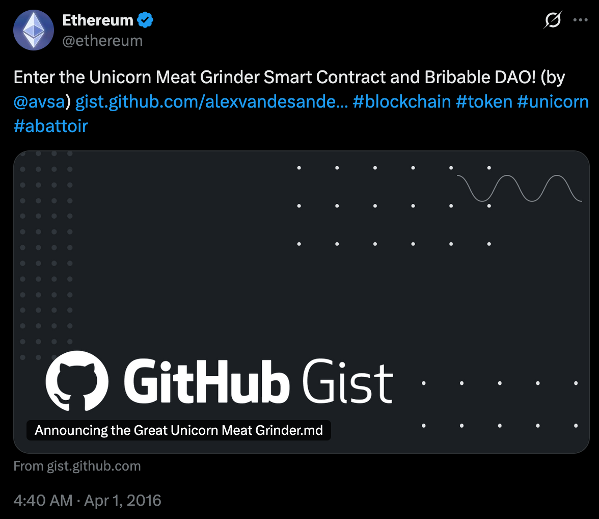 Ethereum Announcement