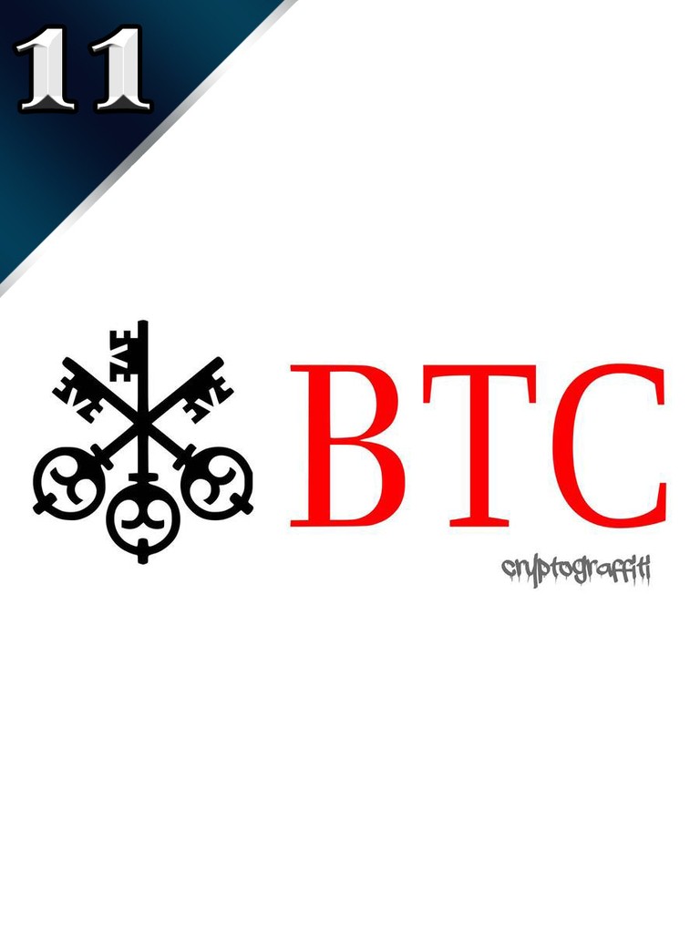 Curio Card #11 artwork: BTC Keys by Cryptograffiti.